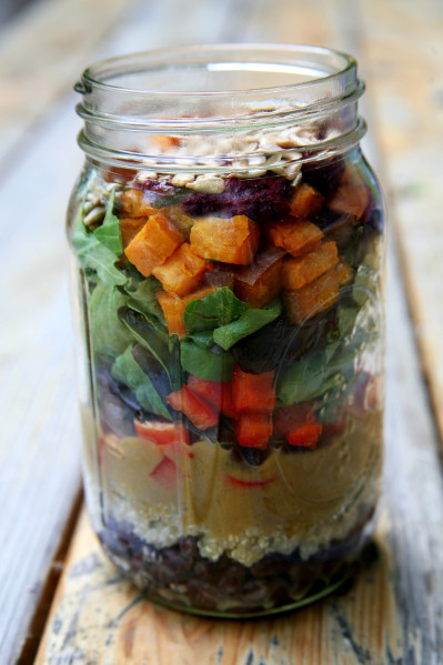 sweet potato mason jar salad