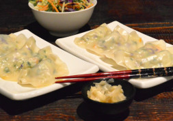 Fresh Salad and Chicken Dumplings