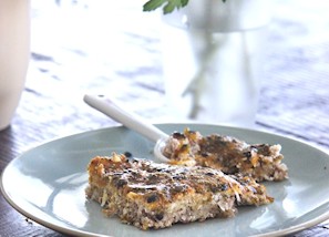 Passionfruit slice with chia seeds