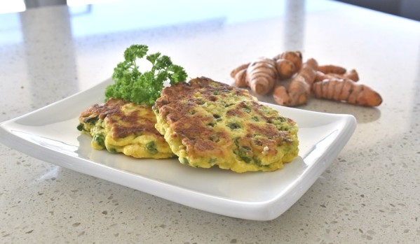 pea and turmeric fritters