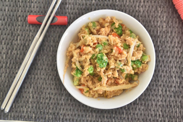 microwave cauliflower fried rice