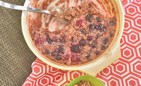 baked oatmeal 599x368 - Overnight Baked Berry Oatmeal - The Healthy Breakfast