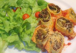 Family meal - healthy lasagne rolls