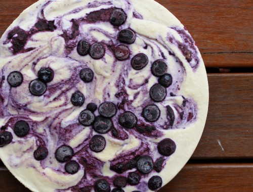 Dairy Free Lemon and Blueberry Swirl Cheesecake - No Added Sugar